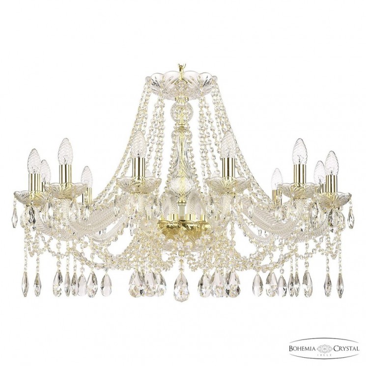 Люстра хрустальная 107/12/300 G Bohemia Ivele Crystal (Стеклянный рожок)