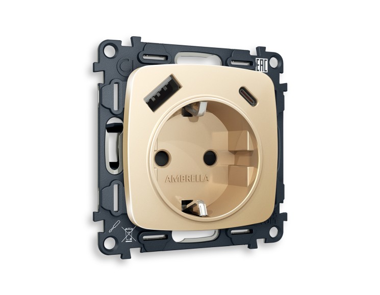 Ambrella Light Комплект механизма электрической розетки Ambrella Volt OMEGA MO610010