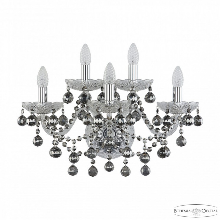 Бра хрустальные 1409B/3+2/195/XL Ni R731 Bohemia Ivele Crystal (Стеклянный рожок)