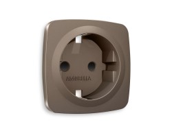 Ambrella Light Лицевая панель для электрической розетки с заземлением со шторками QUANT Ambrella Volt OMEGA OP6370