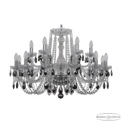 Люстра хрустальная 1402/12+6/300 Ni K731 Bohemia Ivele Crystal (Стеклянный рожок)