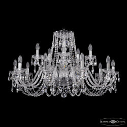 Люстра хрустальная 1402/10+5/360 Ni Bohemia Ivele Crystal (Стеклянный рожок)