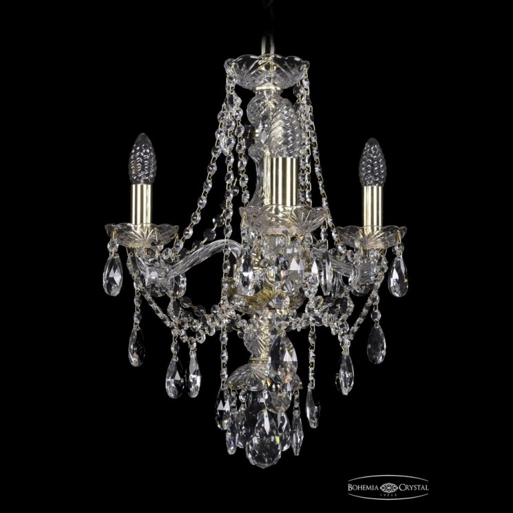 Люстра хрустальная 1415/3/141 G Bohemia Ivele Crystal (Стеклянный рожок)