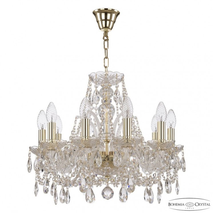 Люстра хрустальная 105/10/165 G Bohemia Ivele Crystal (Стеклянный рожок)