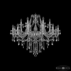 Люстра хрустальная 1415/12+6/360 Ni  Bohemia Ivele Crystal (Стеклянный рожок)