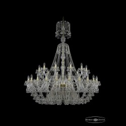 Люстра хрустальная 1409/24+12/530/XL-170 G Bohemia Ivele Crystal (Стеклянный рожок)