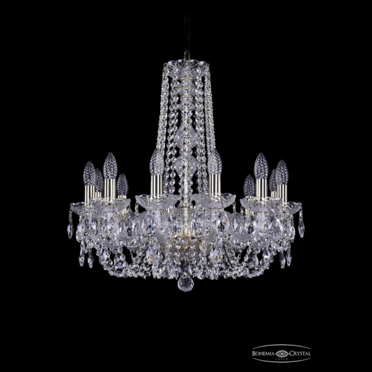 Люстра хрустальная 1402/12/195/h-60 G Bohemia Ivele Crystal (Стеклянный рожок)