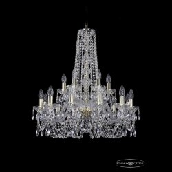 Люстра хрустальная 1402/12+6/240/h-75 G Bohemia Ivele Crystal (Стеклянный рожок)