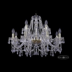 Люстра хрустальная 1403/8+4/240 G Bohemia Ivele Crystal (Стеклянный рожок)