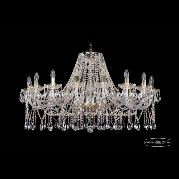 Люстра хрустальная 1413/18/400 G Bohemia Ivele Crystal (Стеклянный рожок)