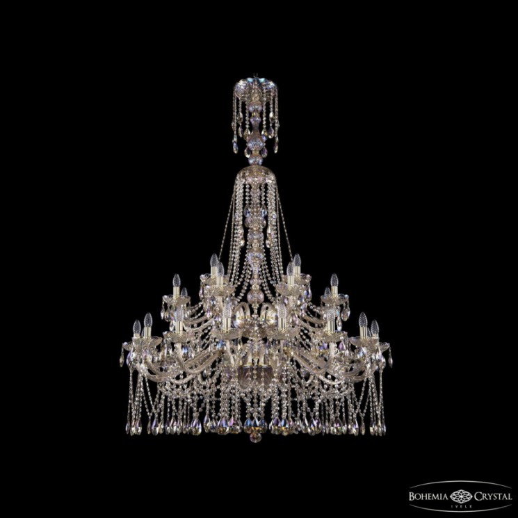 Люстра хрустальная 1413/16+8+4/400/XL-163/2d G M801 Bohemia Ivele Crystal (Стеклянный рожок)