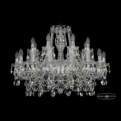 Люстра хрустальная 1411/16+8/300 Ni Bohemia Ivele Crystal (Стеклянный рожок)