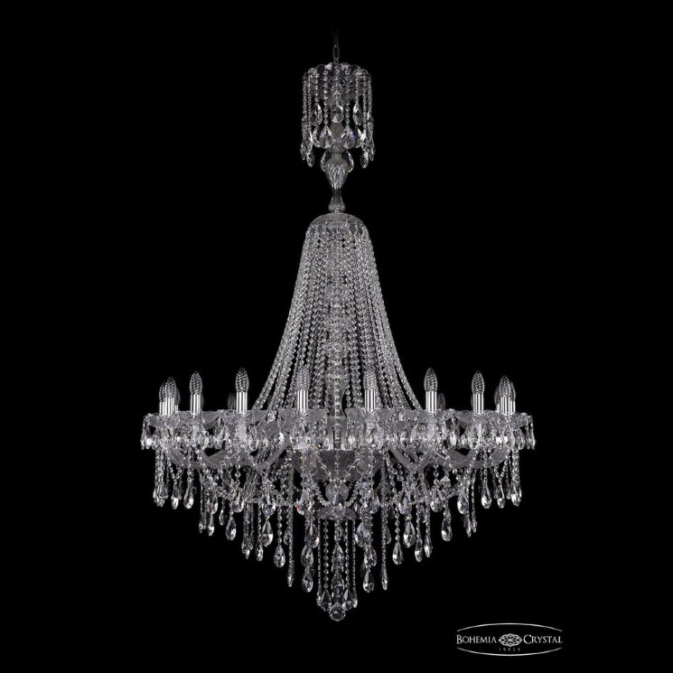 Люстра хрустальная 1415/20/400/XL-173 Ni Bohemia Ivele Crystal (Стеклянный рожок)