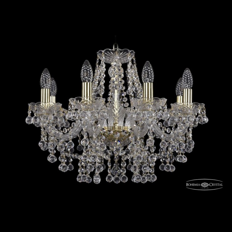 Люстра хрустальная 1409/8/195 G Bohemia Ivele Crystal (Стеклянный рожок)