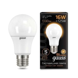Светодиодная лампа Gauss A60 16W 1380Lm 3000K E27 102502116102502116_GAUSS