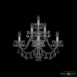Бра хрустальные 1409B/3+2+1/240/XL Ni Bohemia Ivele Crystal (Стеклянный рожок)