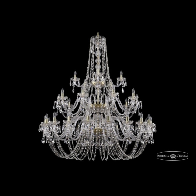 Люстра хрустальная 1402/20+10+5/530/3d G Bohemia Ivele Crystal (Стеклянный рожок)