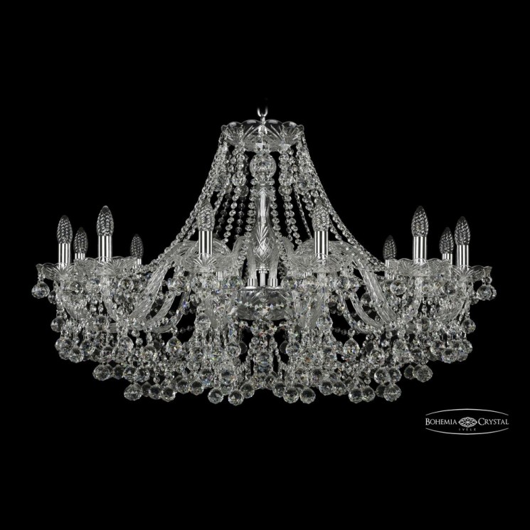 Люстра хрустальная 1409/12/360 Ni Bohemia Ivele Crystal (Стеклянный рожок)
