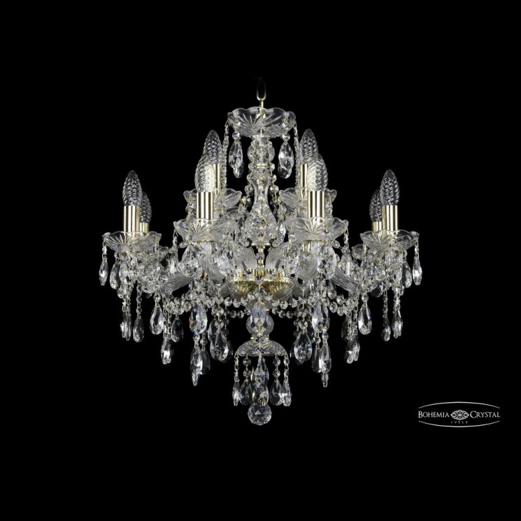 Люстра хрустальная 1415/8+4/200 G Bohemia Ivele Crystal (Стеклянный рожок)