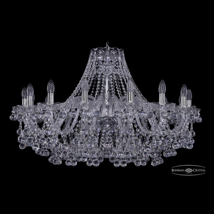 Люстра хрустальная 1409/16/360 Ni Bohemia Ivele Crystal (Стеклянный рожок)