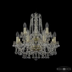 Люстра хрустальная 1409/8+4/160/2d G  Bohemia Ivele Crystal (Стеклянный рожок)