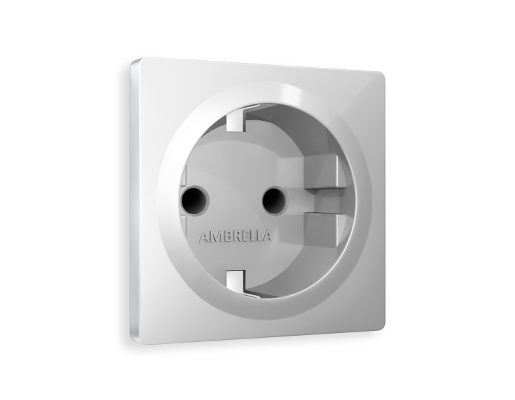 Ambrella Light Лицевая панель для электрической розетки с заземлением со шторками QUANT Ambrella Volt ALFA AP4070