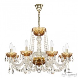 Люстра с цветным хрусталём 5402/8/240 G Amber/M-1F Bohemia Ivele Crystal (5402)