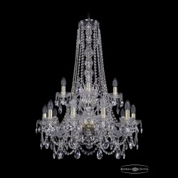 Люстра хрустальная 1411/10+5/240/h-94/2d G Bohemia Ivele Crystal (Стеклянный рожок)
