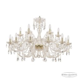 Люстра хрустальная 105/12+6/360 G Bohemia Ivele Crystal (Стеклянный рожок)