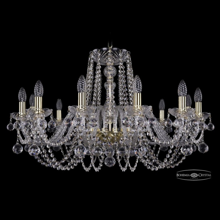 Люстра хрустальная 1402/12/300 G Balls Bohemia Ivele Crystal (Стеклянный рожок)