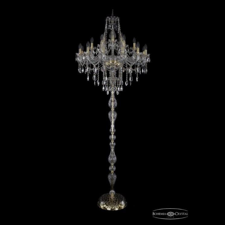 Торшер хрустальный 1415T1/12+6+3/300-225 G Bohemia Ivele Crystal (Стеклянный рожок)