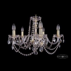 Люстра хрустальная 1402/5/195 G Bohemia Ivele Crystal (Стеклянный рожок)