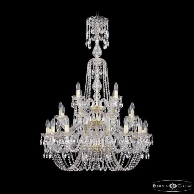 Люстра хрустальная 1402/16+8+4/300/XL-123/3d G Bohemia Ivele Crystal (Стеклянный рожок)