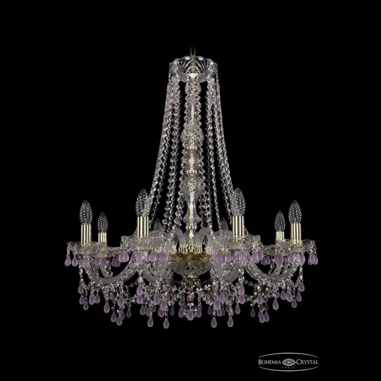 Люстра хрустальная 1410/8/240/h-74 G V7010 Bohemia Ivele Crystal (Стеклянный рожок)