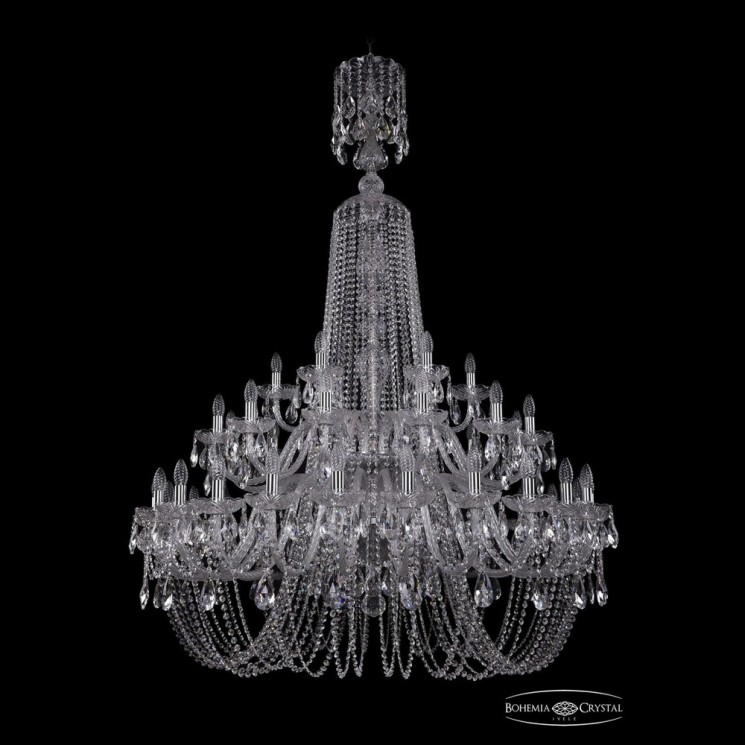 Люстра хрустальная 1402/24+12+6/460/XL-176/2d Ni Bohemia Ivele Crystal (Стеклянный рожок)