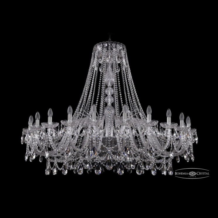 Люстра хрустальная 1411/24/530 Ni Bohemia Ivele Crystal (Стеклянный рожок)