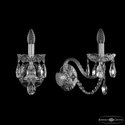 Бра хрустальные 1402B/1/195/XL Ni  Bohemia Ivele Crystal (Стеклянный рожок)