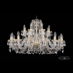 Люстра хрустальная 1402/16+8/360 G Bohemia Ivele Crystal (Стеклянный рожок)