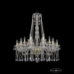 Люстра хрустальная 1413/12+6/300/h-95 G Bohemia Ivele Crystal (Стеклянный рожок)