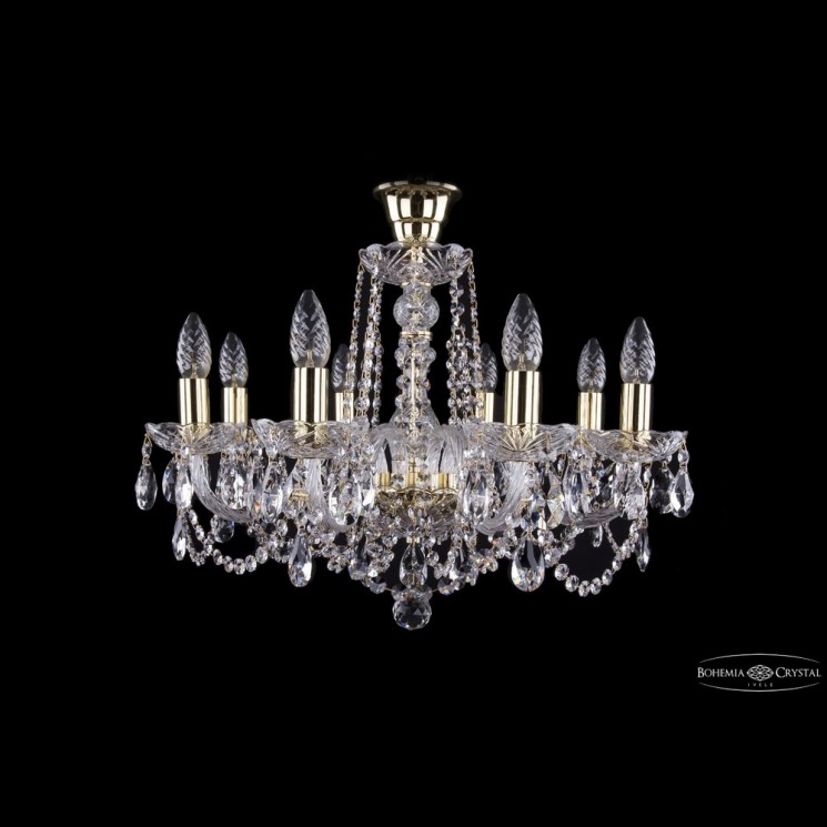 Люстра хрустальная 1402/8/195 G tube Bohemia Ivele Crystal (Стеклянный рожок)