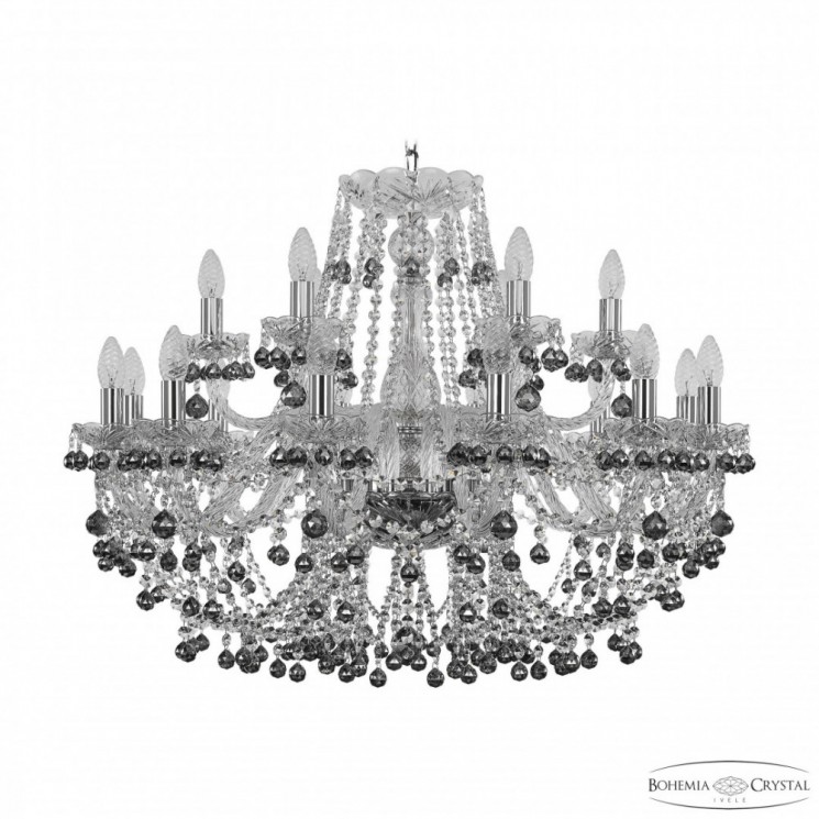 Люстра хрустальная 1409/12+6/300 Ni K731 Bohemia Ivele Crystal (Стеклянный рожок)