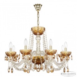 Люстра с цветным хрусталём 5402/8/240 G Amber/M-1F K721 Bohemia Ivele Crystal (5402)