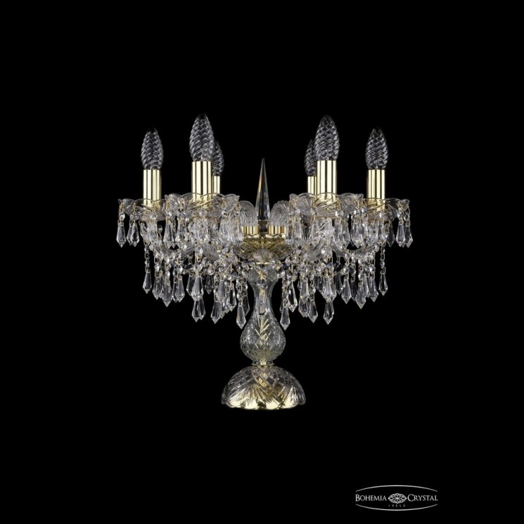Настольная лампа 1403L/6/141-39 G Bohemia Ivele Crystal (Стеклянный рожок)