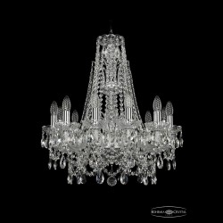 Люстра хрустальная 1411/12/195/XL-65 Ni Bohemia Ivele Crystal (Стеклянный рожок)