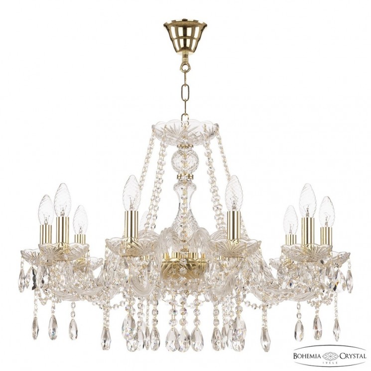 Люстра хрустальная 116/10/240 G Bohemia Ivele Crystal (Стеклянный рожок)