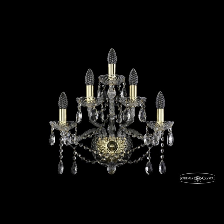 Бра хрустальные 1413B/2+2+1/165 G Bohemia Ivele Crystal (Стеклянный рожок)