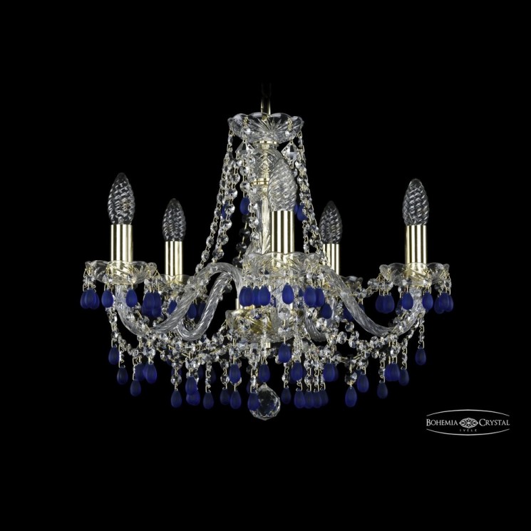 Люстра хрустальная 1410/5/160 G V3001 Bohemia Ivele Crystal (Стеклянный рожок)