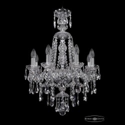 Люстра хрустальная 1415/8/165/XL-70 Ni Bohemia Ivele Crystal (Стеклянный рожок)