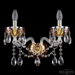 Бра с цветным хрусталём 5413B/2/165 G Shampan/M-1H Bohemia Ivele Crystal (С 2 лампочками и более)