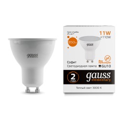Светодиодная лампа Gauss Софит 11W 850Lm 3000K GU10 1361113611_GAUSS